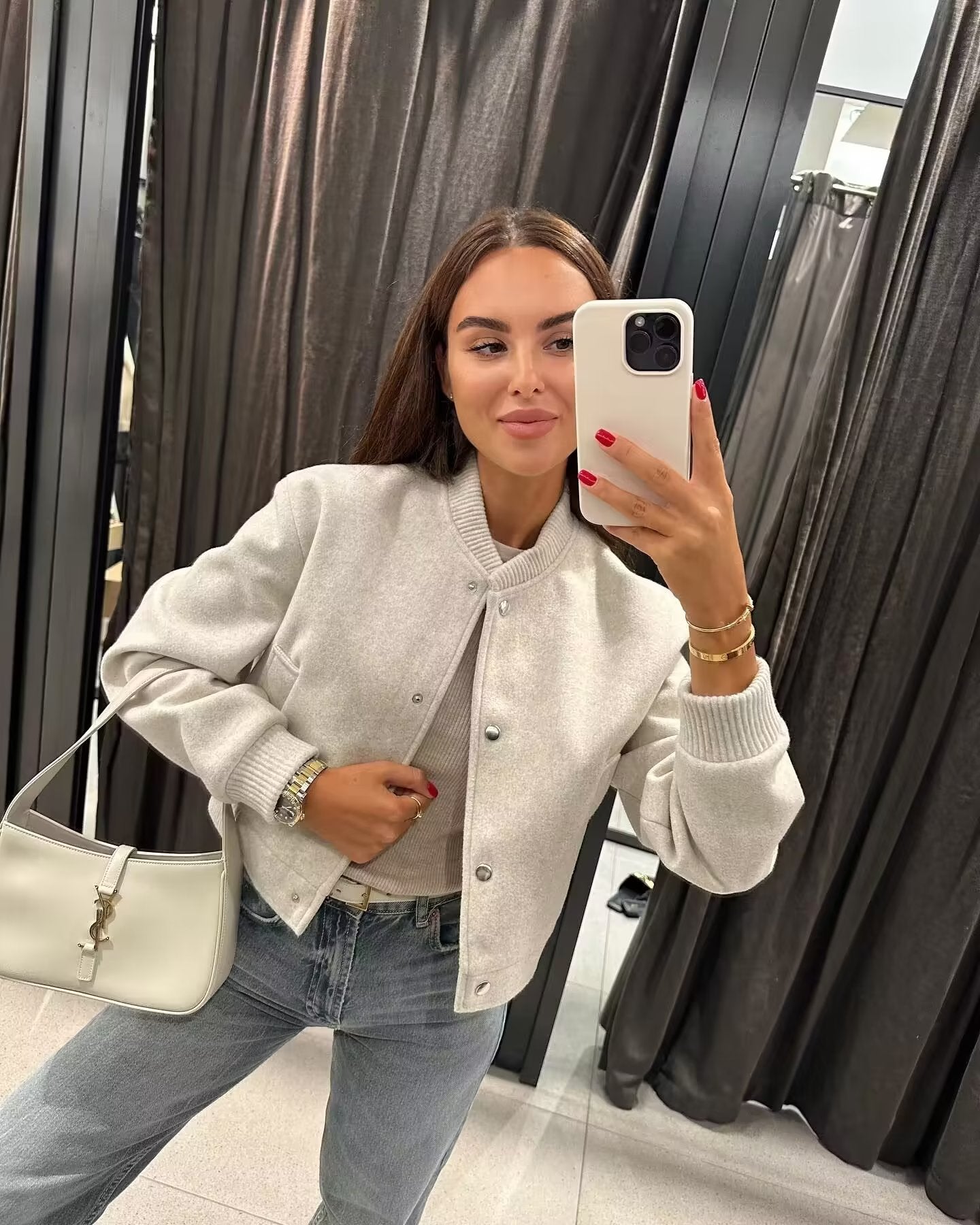 Yün Dokulu Bomber Ceket